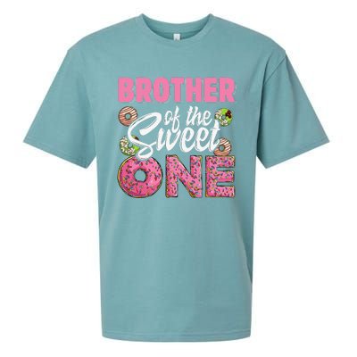 Brother Of The Sweet One Birthday 1st Bday Donut One Party Sueded Cloud Jersey T-Shirt