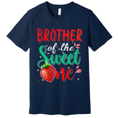 Brother Of The Sweet One Strawberry 1st Birthday Family Premium T-Shirt