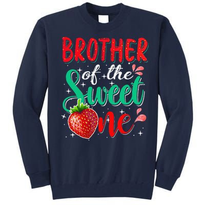 Brother Of The Sweet One Strawberry 1st Birthday Family Tall Sweatshirt