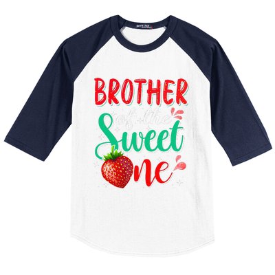 Brother Of The Sweet One Strawberry 1st Birthday Family Baseball Sleeve Shirt