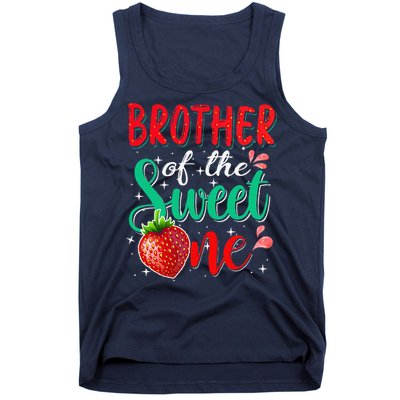 Brother Of The Sweet One Strawberry 1st Birthday Family Tank Top