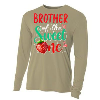 Brother Of The Sweet One Strawberry 1st Birthday Family Cooling Performance Long Sleeve Crew