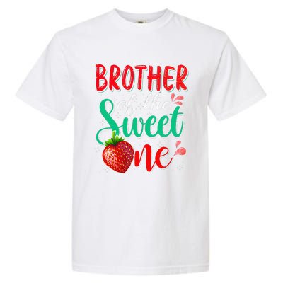 Brother Of The Sweet One Strawberry 1st Birthday Family Garment-Dyed Heavyweight T-Shirt