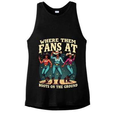 boots on the ground where them fans at Ladies PosiCharge Tri-Blend Wicking Tank