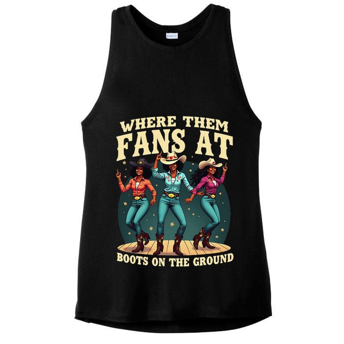 boots on the ground where them fans at Ladies PosiCharge Tri-Blend Wicking Tank