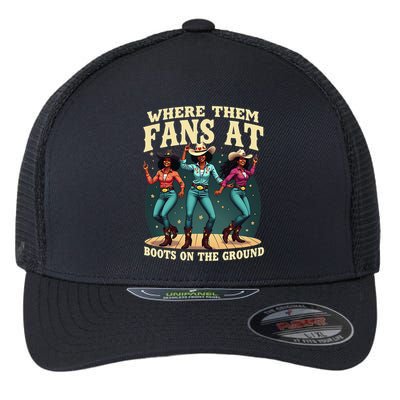 boots on the ground where them fans at Flexfit Unipanel Trucker Cap