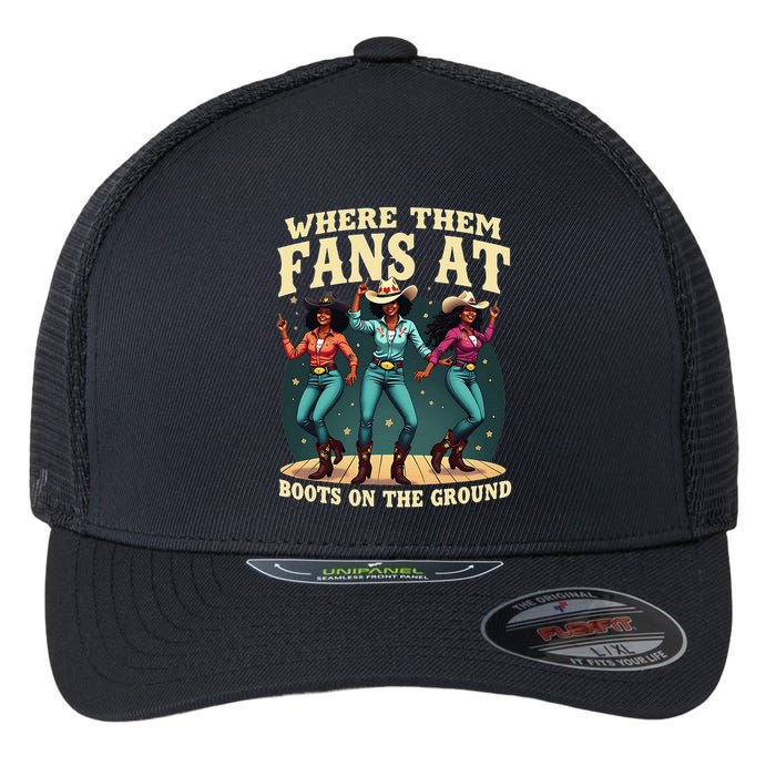 boots on the ground where them fans at Flexfit Unipanel Trucker Cap