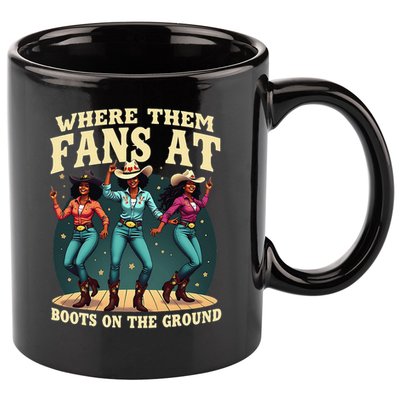 boots on the ground where them fans at 11oz C Handle Ceramic Mug