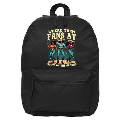 boots on the ground where them fans at 16 in Basic Backpack
