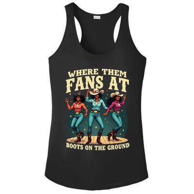 boots on the ground where them fans at Ladies PosiCharge Competitor Racerback Tank
