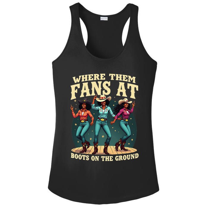 boots on the ground where them fans at Ladies PosiCharge Competitor Racerback Tank