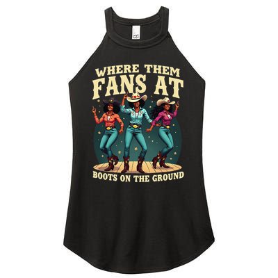 boots on the ground where them fans at Women's Perfect Tri Rocker Tank