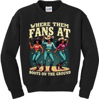 boots on the ground where them fans at Kids Sweatshirt