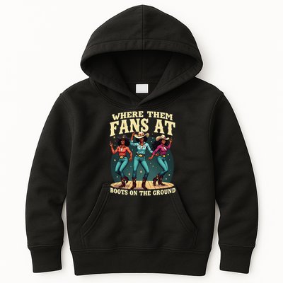boots on the ground where them fans at Kids Hoodie