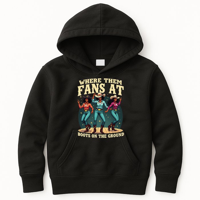 boots on the ground where them fans at Kids Hoodie