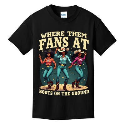 boots on the ground where them fans at Kids T-Shirt