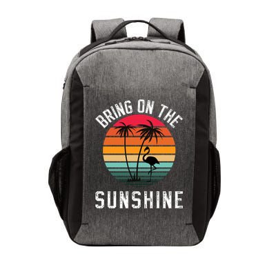 Bring On The Sunshine Vintage Sunset Palm Tree Flamingo Gift Vector Backpack