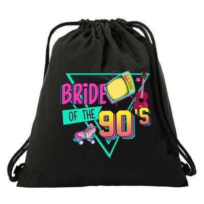 Bride Of The 90s Retro 90s Bride Bachelorette Drawstring Bag