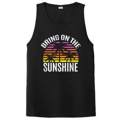 Bring On The Sunshine Gift Retro Palm Trees And Sunset Meaningful Gift PosiCharge Competitor Tank