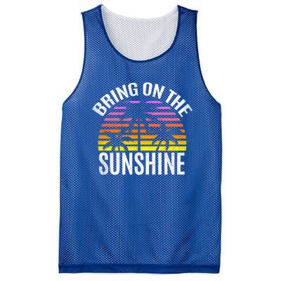 Bring On The Sunshine Gift Retro Palm Trees And Sunset Meaningful Gift Mesh Reversible Basketball Jersey Tank