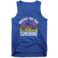 Bring On The Sunshine Gift Retro Palm Trees And Sunset Meaningful Gift Tank Top