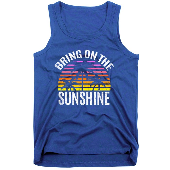 Bring On The Sunshine Gift Retro Palm Trees And Sunset Meaningful Gift Tank Top