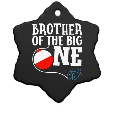 Brother Of The Big One Fishing Boy First Birthday Ofishally Ceramic Star Ornament