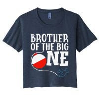 Brother Of The Big One Fishing Boy First Birthday Ofishally Women's Crop Top Tee