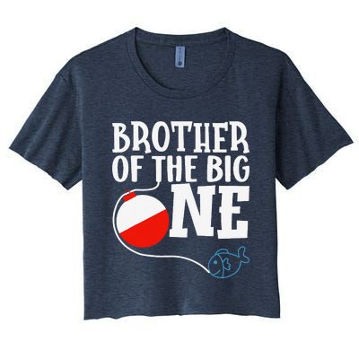 Brother Of The Big One Fishing Boy First Birthday Ofishally Women's Crop Top Tee