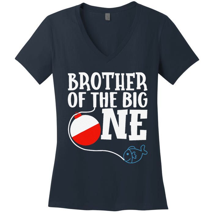 Brother Of The Big One Fishing Boy First Birthday Ofishally Women's V-Neck T-Shirt