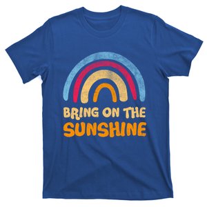 Bring On The Sunshine Distressed Graphic Tee Rainbow Great Gift T-Shirt