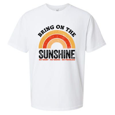 Bring On The Sunshine Gift Vintage Rainbow No Shoes No Gift Sueded Cloud Jersey T-Shirt