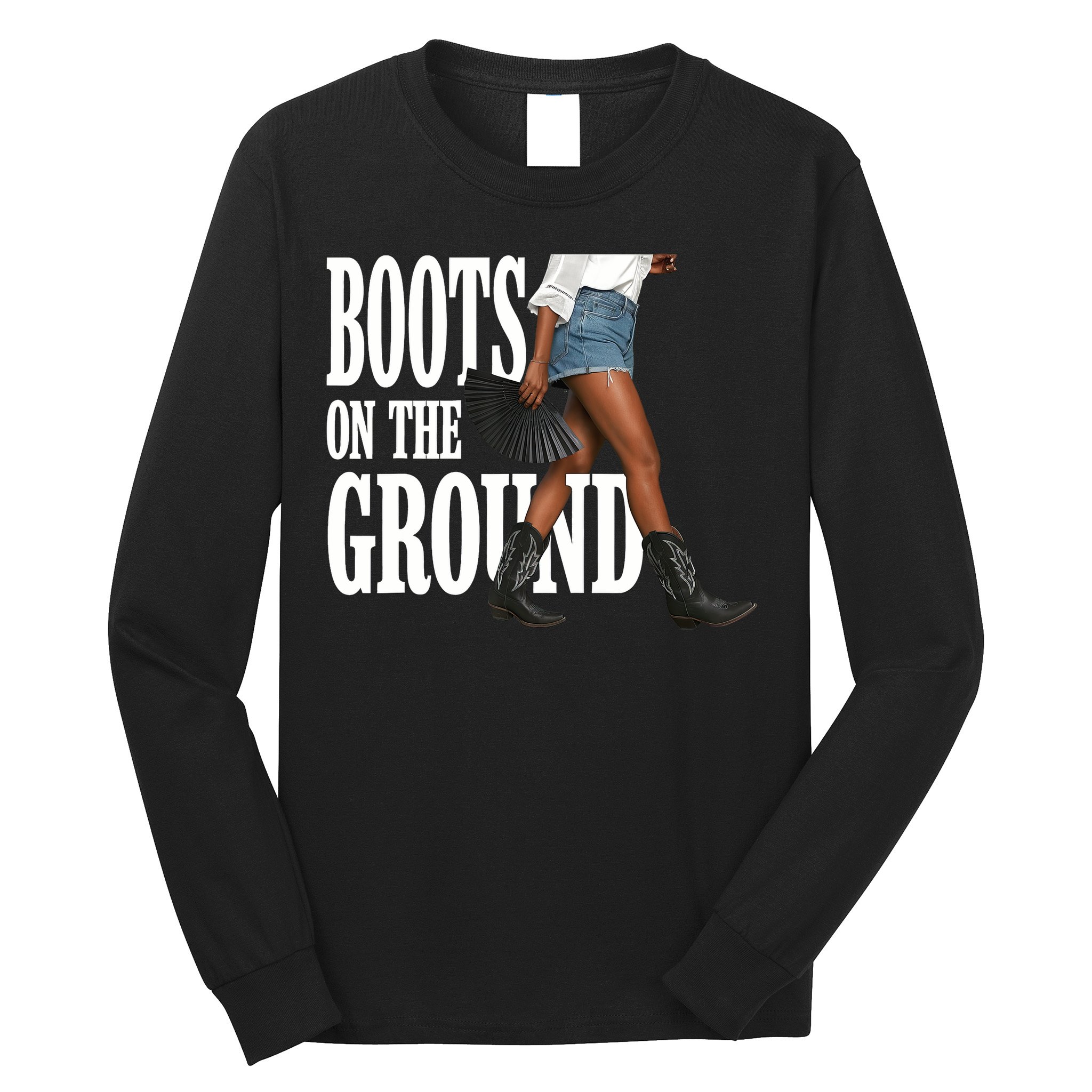 Boots On The Ground  Cowgirl Melanin  Long Sleeve Shirt
