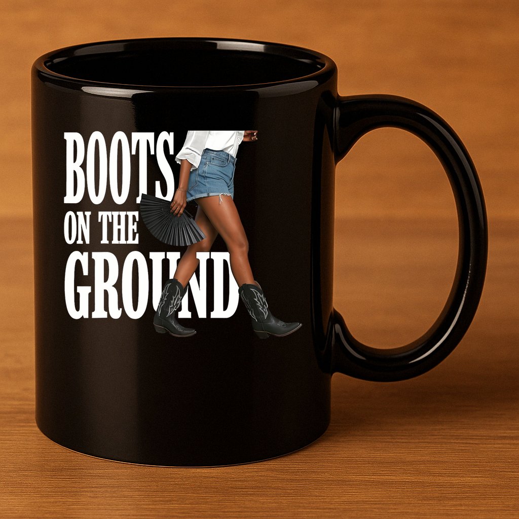 Boots On The Ground  Cowgirl Melanin  11oz C Handle Ceramic Mug