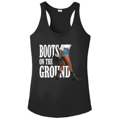 Boots On The Ground  Cowgirl Melanin  Ladies PosiCharge Competitor Racerback Tank