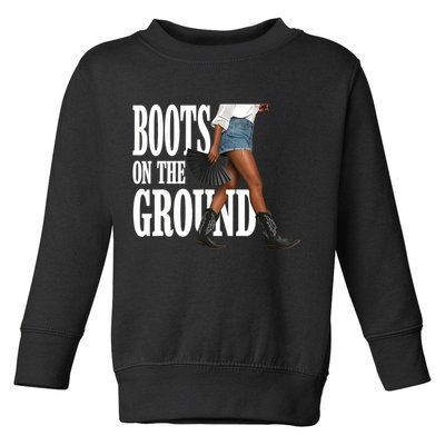 Boots On The Ground  Cowgirl Melanin  Toddler Sweatshirt