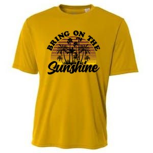 Bring On The Sunshine Sun Summer Tropical Coconut Palm Tree Gift Cooling Performance Crew T-Shirt