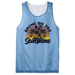 Bring On The Sunshine Sun Summer Tropical Coconut Palm Tree Gift Mesh Reversible Basketball Jersey Tank