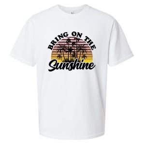 Bring On The Sunshine Sun Summer Tropical Coconut Palm Tree Gift Sueded Cloud Jersey T-Shirt