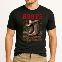 Boots On The Ground Cowgirl Linedance Boot Cowboy Western Cooling Performance Crew T-Shirt
