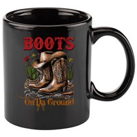 Boots On The Ground Cowgirl Linedance Boot Cowboy Western 11oz C Handle Ceramic Mug