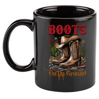 Boots On The Ground Cowgirl Linedance Boot Cowboy Western 11oz C Handle Ceramic Mug