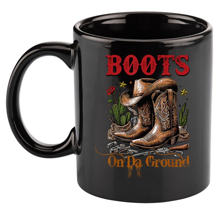 Boots On The Ground Cowgirl Linedance Boot Cowboy Western 11oz C Handle Ceramic Mug