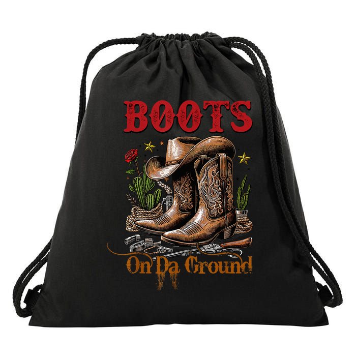 Boots On The Ground Cowgirl Linedance Boot Cowboy Western Drawstring Bag