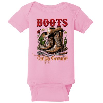 Boots On The Ground Cowgirl Linedance Boot Cowboy Western Baby Bodysuit