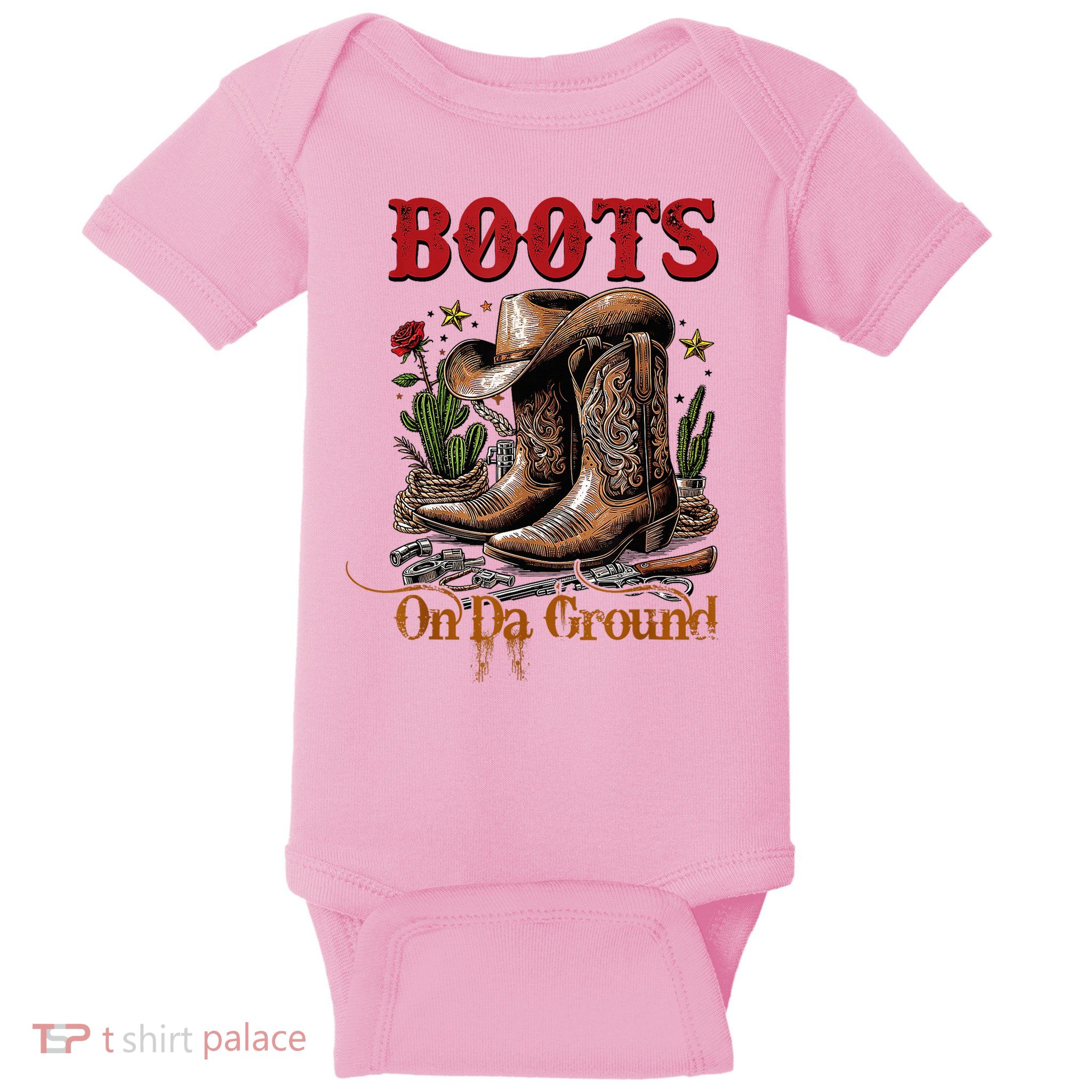 Boots On The Ground Cowgirl Linedance Boot Cowboy Western Baby Bodysuit