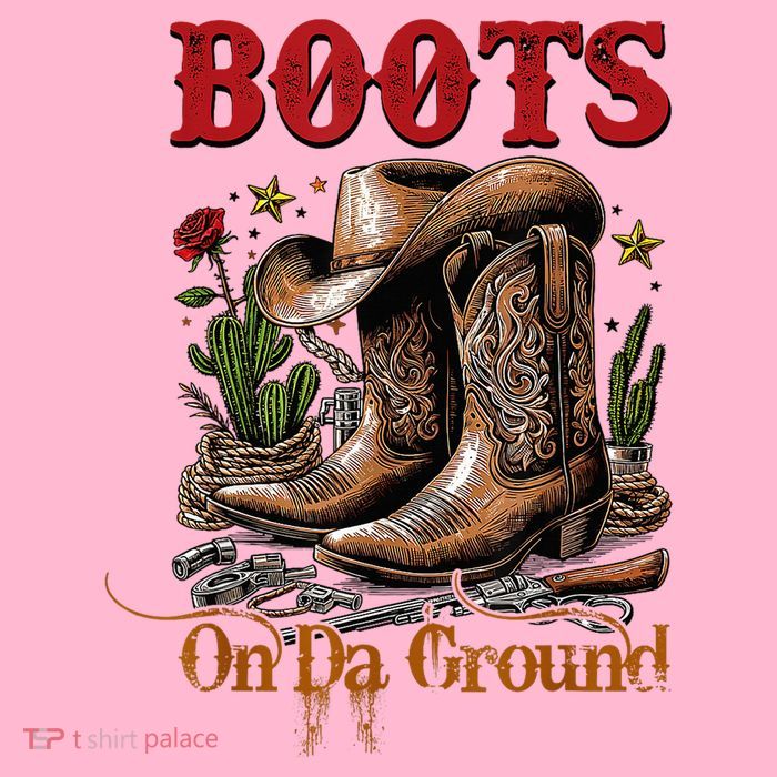 Boots On The Ground Cowgirl Linedance Boot Cowboy Western Kids T-Shirt