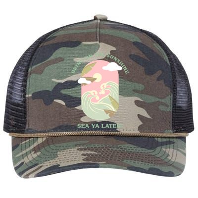 Bring On The Sunshine Sea Ya Later Gift Retro Rope Trucker Hat Cap