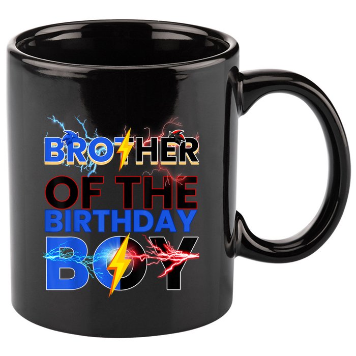 Brother Of The Birthday Boy Hedgehog Family Party 11oz C Handle Ceramic Mug