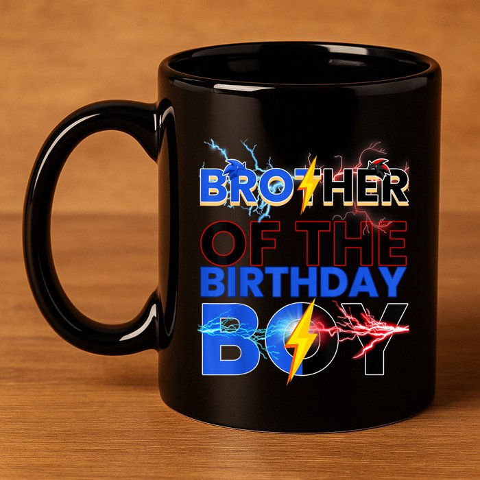 Brother Of The Birthday Boy Hedgehog Family Party 11oz C Handle Ceramic Mug